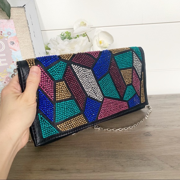 Rhinestone silver chain purse - Picture 9 of 14